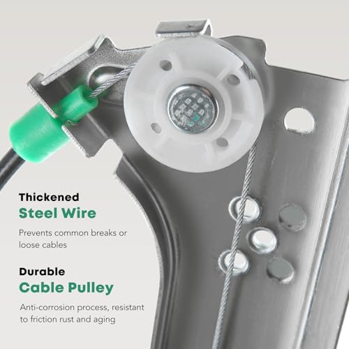 YHTAUTO Rear Driver Side Power Window Regulator With 2-Pin Motor Assembly for Chevy Silverado & GMC & Cadillac Models, Silverado/Sierra 1500 2500 HD 3500, Suburban/Avalanche/Yukon XL, Escalade ESV EXT