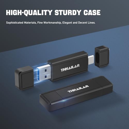 THKAILAR USB C 3.2 Gen 2 Flash Drive 128GB-High Speed Up to 350MB/s Read 2 in 1 USB Drive Data Storage, USB C Thumb Drive Compatible with Android Phone/PC/Mac/Laptop