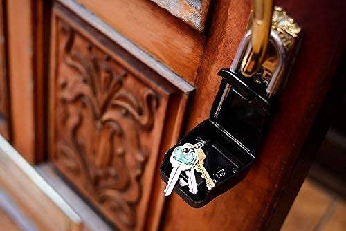 Lion Locks 1500 Key Lock Box with Code, Lockbox for Keys Outdoor, Realtor Lock Box for Short-Term Rentals, Holds 5 Keys (12 Pack, Black)