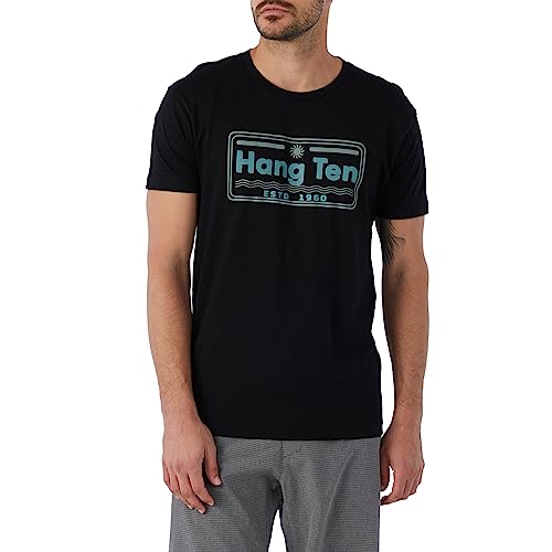 Hang Ten Men's Short Sleeve T Screens Impr - Land Point Ss Tee in Cream | Land Point Ss Tee, Small