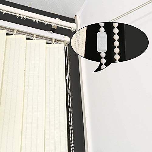BBTO 30 Pack Chain Connectors, 4.5mm Ball Cord Chain Clips, Plastic Roller Shade Beaded Connector for Vertical Roman Roller Blind Window Replacement/Repair(Transparent)