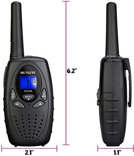 Retevis RT628 Walkie Talkies for Kids,Boys Kids Walkie Talkie,Kids Toys for 6-12 Year Old Boy Girl,Gifts for Xmas Birthday Camping Trip(Black1 Pair)