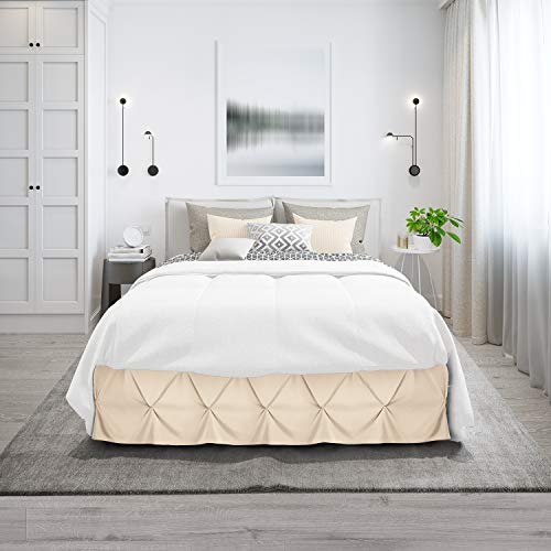 Nestl Teal Bed Skirt Full Size, Pinch Pleat Full Bed Skirt, 14" Inch Drop Full Bedskirt, Hotel Quality Teal Bed Skirts, Premium Microfiber Bedskirt for Full Bed, Teal Full Bed Skirt