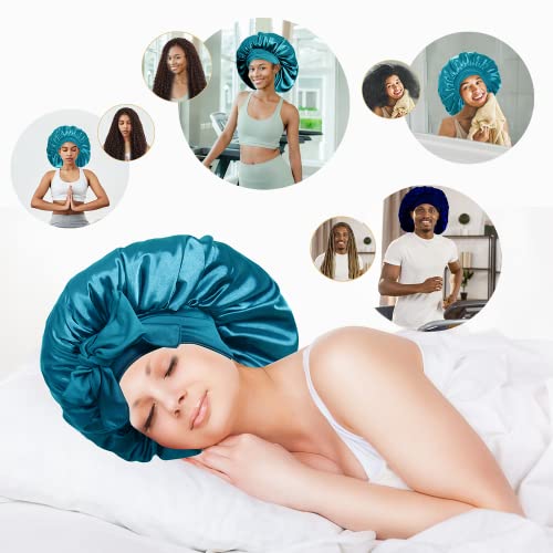 BONNET QUEEN Silk Bonnet for Sleeping Women Satin Bonnet Hair Bonnet Large Bonnet Night Sleep Cap for Curly Hair Braid Grey