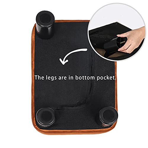 Adeco Small Footstool Ottoman, Rectangular Footrest Stool Padded Ottoman Extra Seating Pet Step for Living Room Entryway Office (Orange)