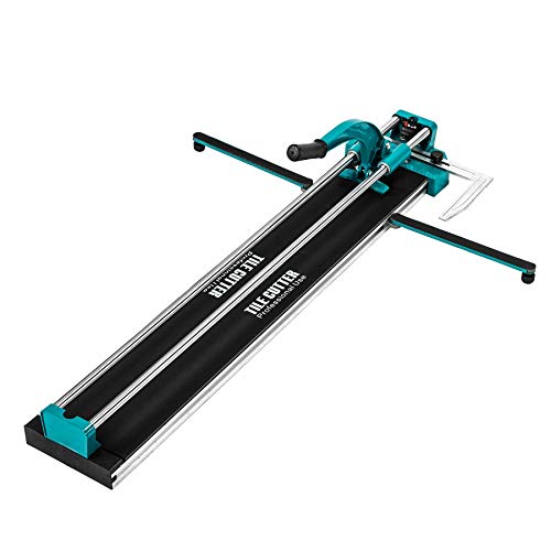 ZELCAN Manual Tile Cutter, Hard Alloy Wheel Cutter with Ergonomic Handle for Porcelain Ceramic Tiles, Laser Guided Precision, Adjustable Measurement Ruler, Anti-Skid Feet (48 inch)