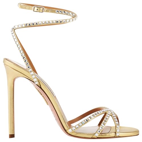 Aquazzura Last Dance Sandal 105, Platino, 8