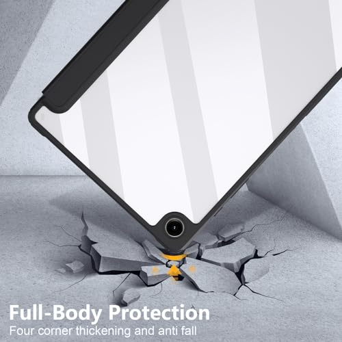 E NET-CASE Case for Samsung Galaxy Tab A9+/A9 Plus 11 inch 2023 Clear Transparent Back Shell Cover for Samsung Galaxy Tab A9 Plus Tablet [SM-X210/X216/X218], Auto Wake/Sleep (Black)