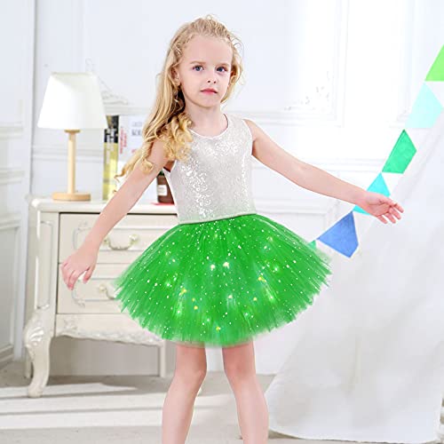 Girl Tutu Skirts, Magic Light Princess LED Dancing Skirt Tulle Ballet Black