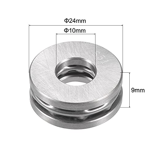 uxcell S51205 Thrust Ball Bearing 25mm Bore 47mm OD 15mm Thick Stainless Steel with Washers
