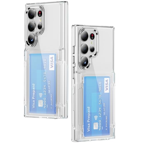 TORRTOWAY Wallet Case for Galaxy S24 Ultra Case Wallet Case with Card Holder Kickstand Card Holder Clear Soft TPU Shockproof Cover Protective Case for Samsung Galaxy S24 Ultra Phone Case (Clear)