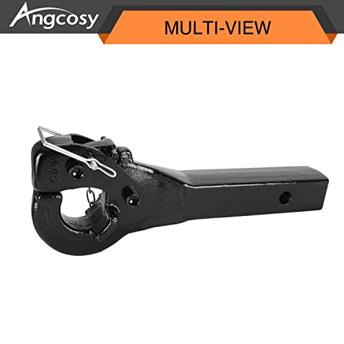 ANGCOSY 5-Ton Pintle Hook Trailer Hitches Receiver Hook for 2” Hitches Hitch Hook Military Receiver, 10000 lbs, 15” Length