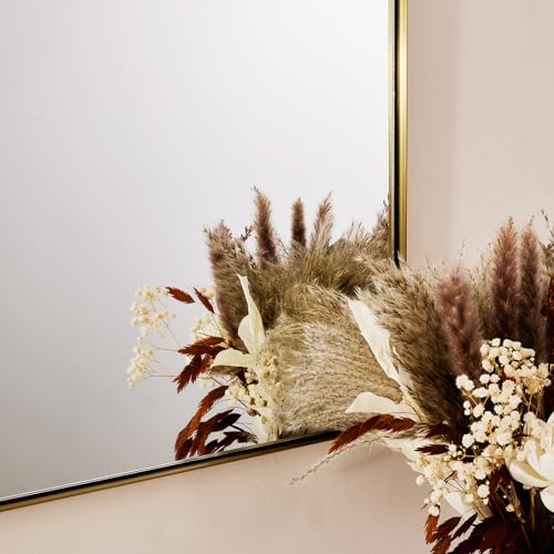 ANDY STAR Arched Mirror, 20" x 30" Gold Bathroom Mirror in Stainless Steel Metal Frame, Arch Top Rounded Corner 1" Deep Set Design Wall Mount Hangs Vertical