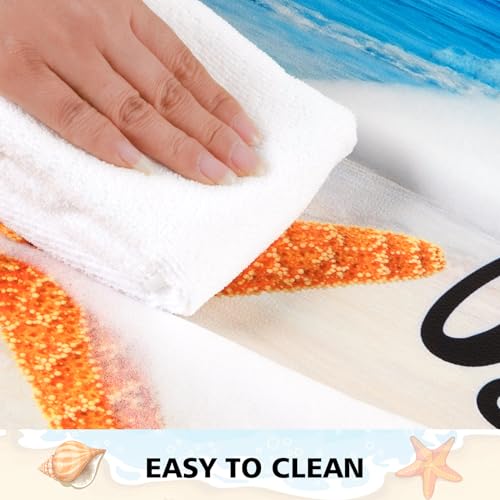 ASPMIZ Coastal Beach Kitchen Floor Mat, Ocean Cushioned Kitchen Mats Rug Non Slip Washable, Sea Shell Waterproof Memory Foam Comfort Rugs PVC Standing for Home Sink, 18"x 30" + 18" x 48" + 18" x 60"