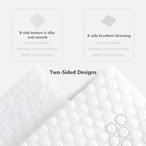 Vuacepe Face Towels Disposable Clean Face Towels, Cotton Makeup Remover Face Wipes, Disposable Large Facial Towels, Facial Cleansing Wipes for Sensitive Skin, Travel Hotel Essentials 50 Count (1 Pack)