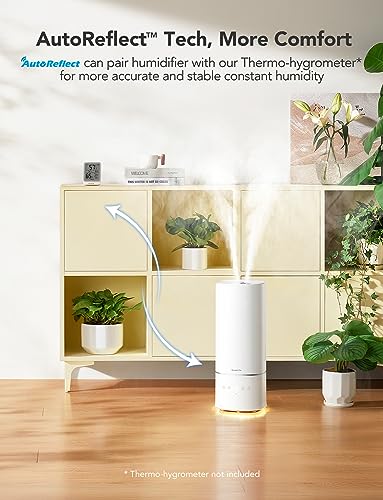 GoveeLife Humidifiers for Bedroom, 6L Top Fill Cool Mist Humidifier for Large Room, Auto Mode, Adjustable Mist, Quiet Sleep Mode, WiFi Essential Oil Diffuser Air Humidifier with RGB for Baby, Plants