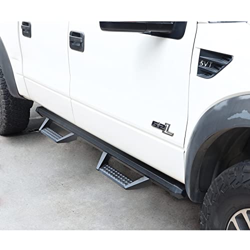 SMANOW Running Boards Side Steps Compatible with 2009-2018 Dodge Ram 1500 Quad Cab & 2010-2024 Ram 2500 3500 Quab Cab (Incl.2019-2024 Classic). 73 Inch Dual-Stage Textured Black Powder Step Bars.