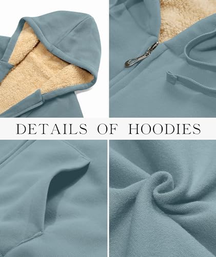 SWISSWELL Hoodies for Women Winter Fleece Sweatshirt - Full Zip Up Thick Sherpa Lined Hooded Jacket Rose Powder Large