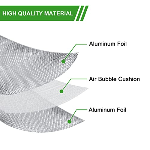 AGHITG Window Insulation for Summer Heat,Bubble Reflective Insulation Roll 16" x 10 FT, Reflective Window Film Heat Blocker, Garage Insulation, RV Window Insulation.