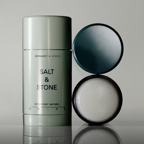 SALT & STONE Natural Deodorant - Bergamot & Hinoki | Extra Strength Natural Deodorant for Women & Men | Aluminum Free with Seaweed Extracts, Shea Butter & Probiotics | Free From Parabens & Sulfates