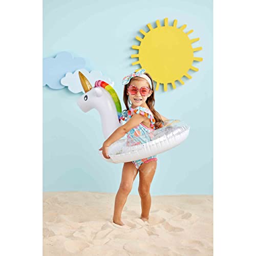 Mud Pie Girls Swimsuit & Headband Set, Multi-Floral, 3T