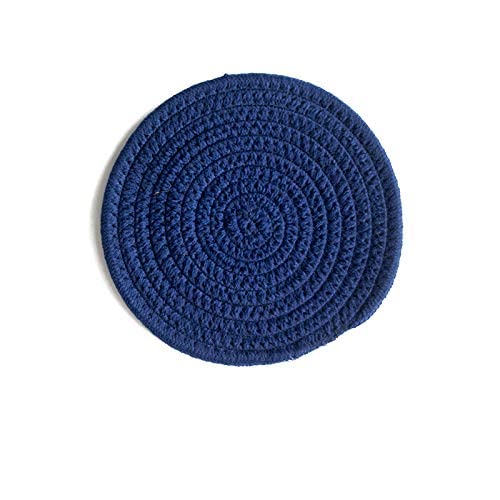 Pot Holder, Handmade Cotton Thread Weave Hot Pad, 9" Diameter