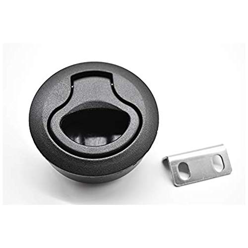 MARINE CITY 2-2/5" Nylon Black Round Hatch Flush Pull Stem Latch (1 Pcs)