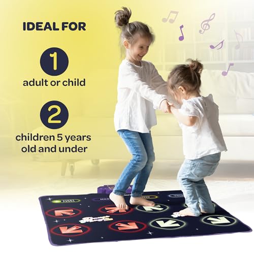 JOYBERRI Dance Mat - with 8 Levels & Songs, 3 Speeds and 2 Modes - Light Up Electronic Kids Dance Mat for Kids Ages 4-8, 8-12, Toddlers 3-5 / Dance Pad, Dancing Mat Toy Gift for Girls and Boys