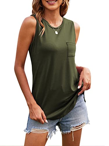 Hount 4th of July Tank Tops for Women Independence Day USA Flag Sleeveless Tops