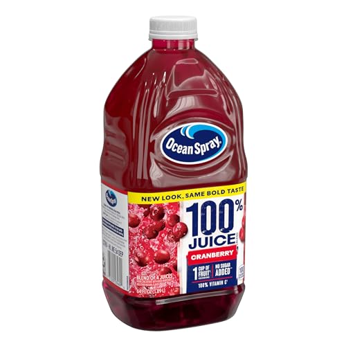 Ocean Spray® 100% Juice Cranberry Juice Blend, 64 Fl Oz Bottle (Pack of 1)