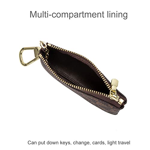 Veki Coin Purse Change Mini Purse Wallet With Key Chain Ring Zipper for Men Women Fashionable Bag Key Chain Pendant Leather Classic Clutch Purse(Black)