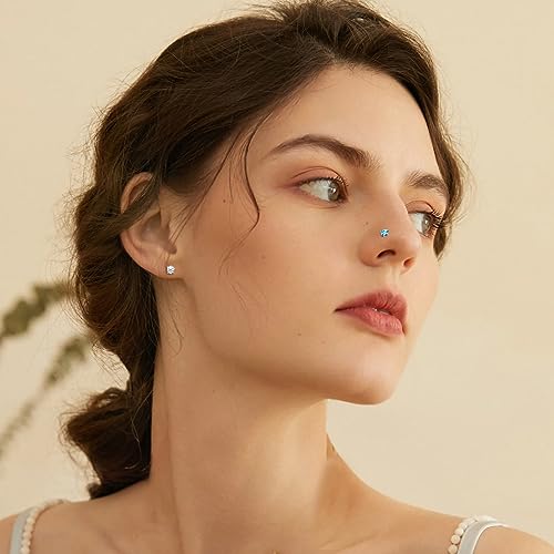 ONESING 40 Pcs 18G Nose Rings Studs L Shape Nose Rings for Women Nose Piercings Jewelry Surgical Stainless Steel Nose Studs Hypoallergenic Body Piercing Jewelry for Women Men