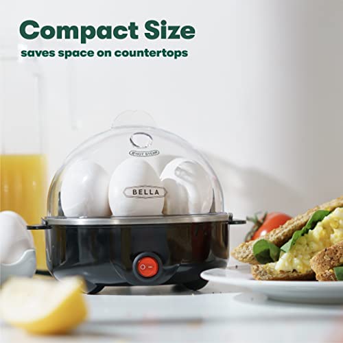 BELLA Electric Egg Cooker and Poacher, 7 Egg Capacity, Black