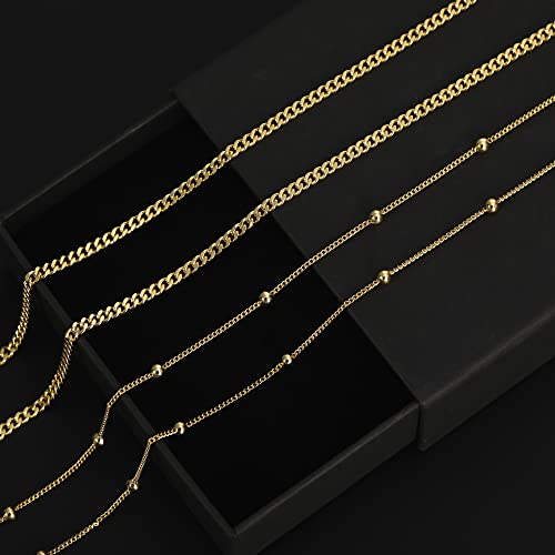 RLMOON 2PCS 26Inch 18K Gold Plated Waist Chain for Women Body Belly Chain for the Waist Adjustable Layered Waist Chain for Summer Beach Bikini