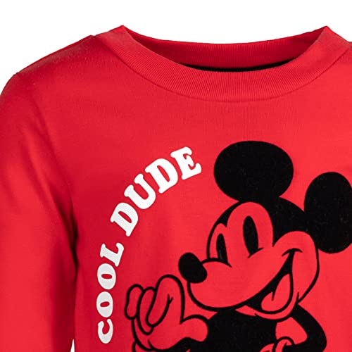 Disney Mickey Mouse Little Boys 2 Pack Long Sleeve T-Shirts Black/Red 7-8