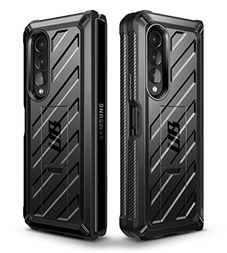SUPCASE for Samsung Galaxy Z Fold 3 Case with Stand (Unicorn Beetle), [Built-in Screen Protector & Belt Clip] Heavy Duty Rugged Full-Body Shockproof Protective Phone Case for Galaxy Fold 3, Black