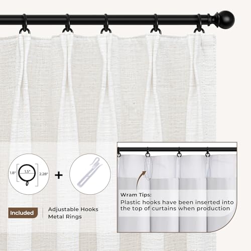 INOVADAY Blackout Curtains Pinch Pleated Linen Curtains 2 Panel Set, W40 x L95, Rust Brown