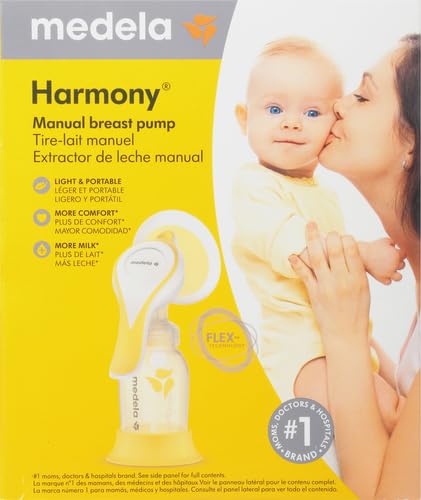 Medela Manual breast pump with Flex Shields Harmony Single Hand for More Comfort and Expressing More Milk