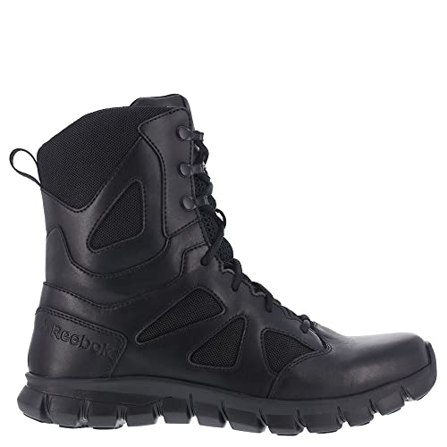 Reebok Mens Rb8806 Sublite Cushion Soft Toe 8" Waterproof Boot With Side Zipper Black Military & Tactical, Black, 7 US