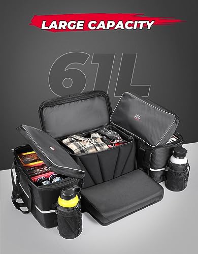 KEMIMOTO ATV Bag, 74L Large ATV Cargo Bag with Cooler Bag, Waterproof 4 Wheeler Storage Rear Rack Seat Bag Universal Compatible with Polaris Sportsman Fourtrax Can-Am Kawasaki Arctic Cat CFMOTO