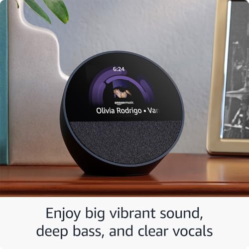 Amazon Echo Spot (2024 release), Smart alarm clock with vibrant sound + Alexa, Ocean Blue