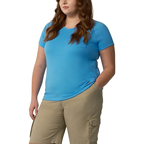 Dickies Women's Size Plus Cooling Short Sleeve T-Shirt, Azure Blue