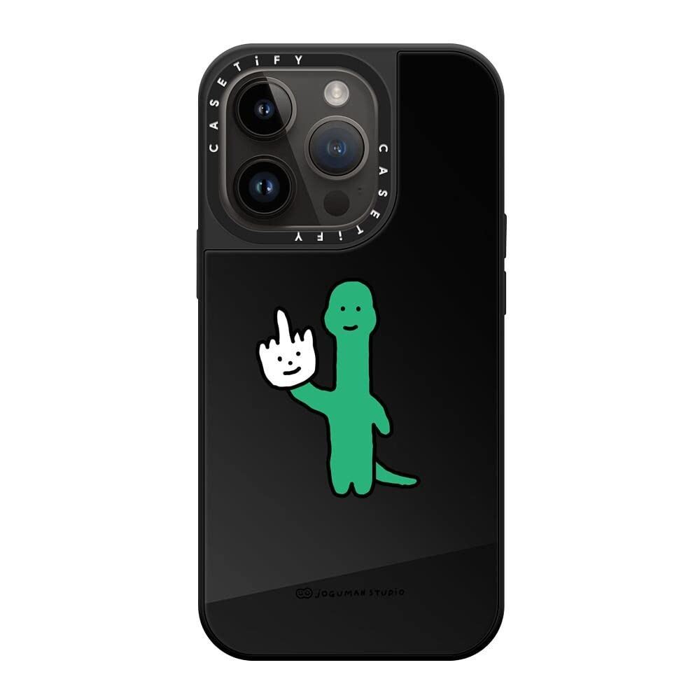CASETiFY Mirror Case for iPhone 14 Pro Compatible with Magsafe - Talk to The Hand - Black on Black