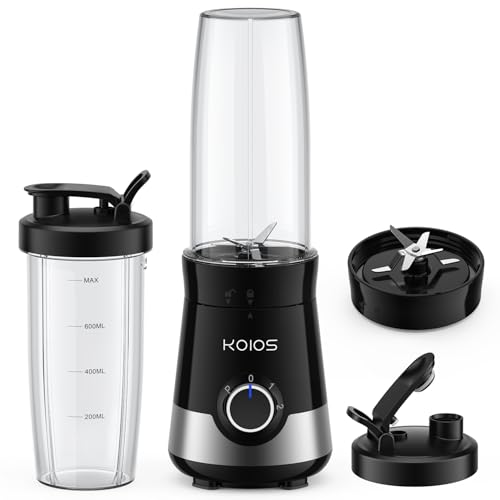 KOIOS Smoothie Blender, 900W Blenders for Kitchen with 27oz No-BPA Portable Bottles and Spout Lids, 3 Modes Personal Mixer Blender for Shakes Smoothies Frozen Drinks Baby Food, Nutritious Recipe