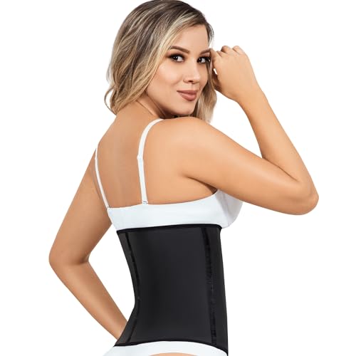Lady Slim Fajas Colombianas Reductoras Y Moldeadoras para Mujer Underbust Waist Cincher Corset Sport Girdle Hourglass Body Shaper Black V2 Large
