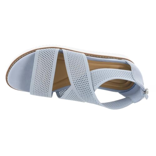 Easy Spirit Women's Wander2 Flat Sandal, Silver, 8.5