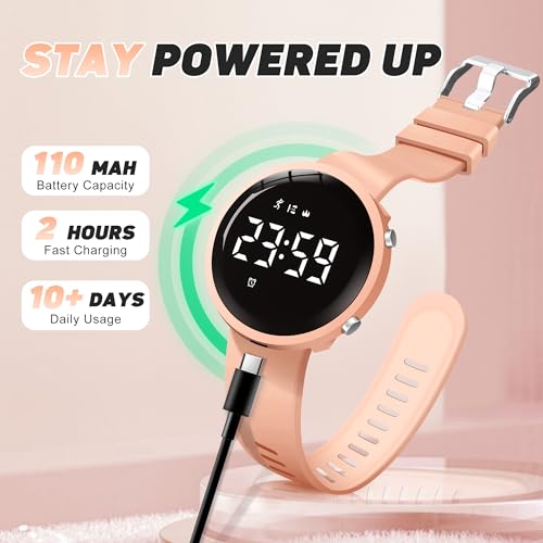 Kids Watch Activity Fitness Tracker Calories Step Counter Pedometer Watch for Kids Sport Digital Chronograph Silicone Strap Waterproof 2 Alarm Clocks Children Watch Reloj