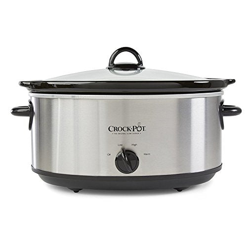 Crock-Pot 7 Quart Oval Manual Slow Cooker, Stainless Steel (SCV700-S-BR), Versatile Cookware for Large Families or Entertaining