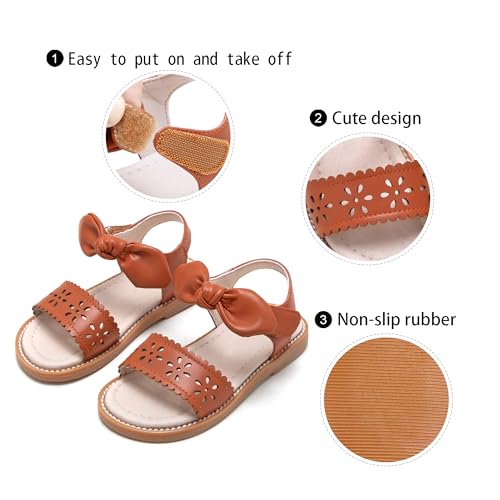 GINFIVE Toddler Girls Sandals Little Girls Kids Summer Shoes Toddler Yellow Sandals Size 6