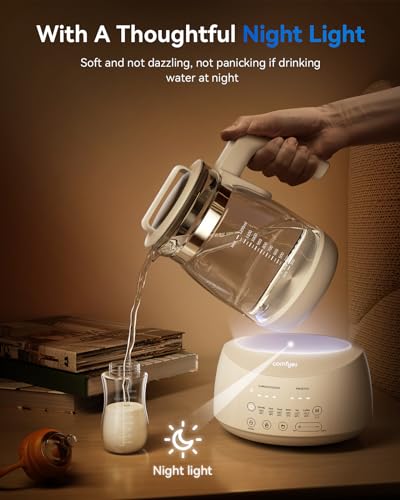 Bottle Warmer Comfyer, Tea Kettle Electric with 6 Temperature Control Presets, Baby Bottle Warmer with Night Light, Instantly Water Warmer, Feed Baby More Easier and Healthier